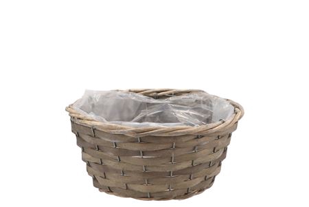 <h4>Wicker Bowl Basket Round Grey 22x10cm</h4>