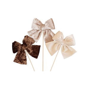 Pick Shine Brown Velvet Bow Ass 30cm