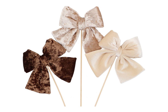Pick Shine Brown Velvet Bow Ass 30cm