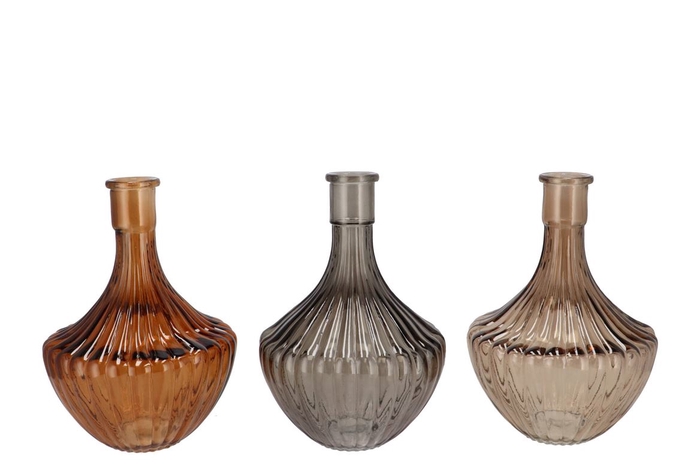 <h4>Dayah Woods Brown Mix Glass Vase 17x24cm Nm</h4>