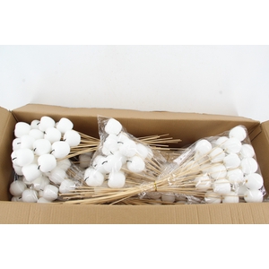 Stick Apple Flock Ø6cm White