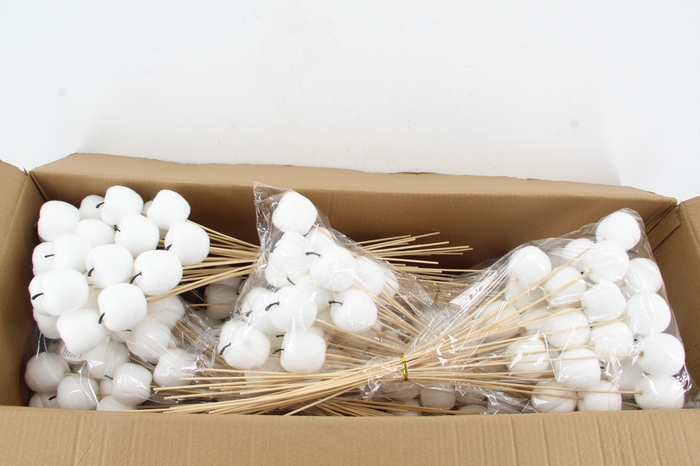 <h4>Stick Apple Flock Ø6cm White</h4>