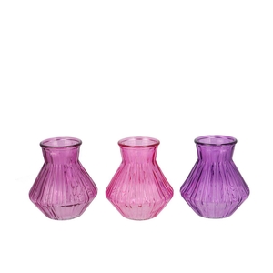 Roman Sky Purple Clear Mix Diamond Glass Vase Ass 15x17 Nm