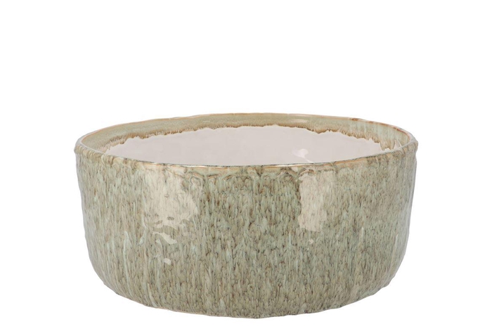 <h4>Iron Stone Green Pot Round 30x30x13cm</h4>