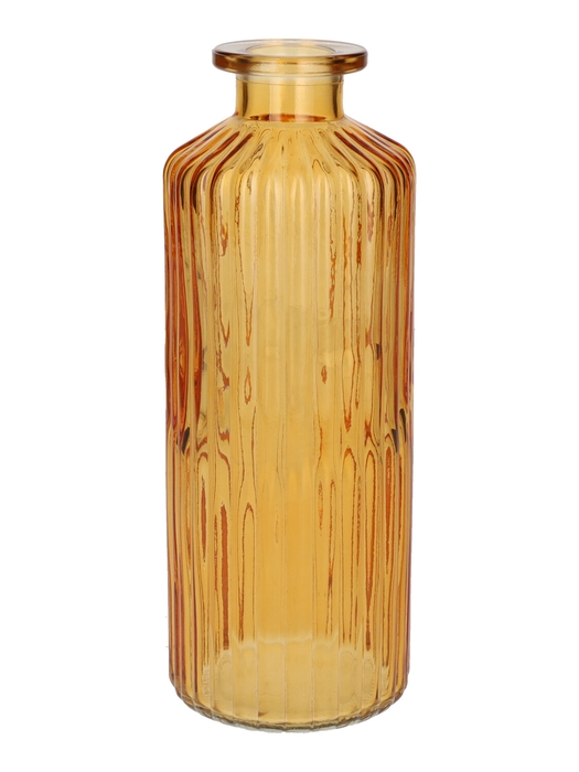 <h4>DF02-666113400 - Bottle Caro lines d4.5/7.5xh20 mango transparent</h4>