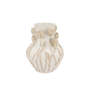 Mara White Vase Neck Tulip 28x28x35cm Nm