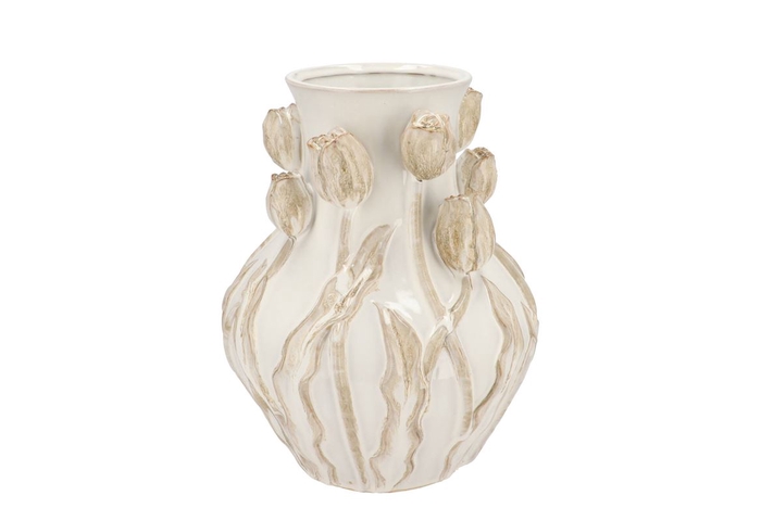 <h4>Mara White Vase Neck Tulip 28x28x35cm Nm</h4>