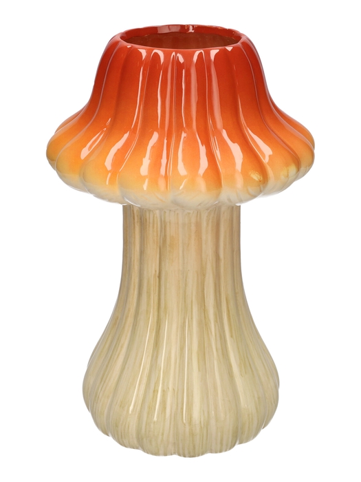<h4>DF03-665483000 - Vase Toadstool1 lines d8/18xh28.5 orange</h4>