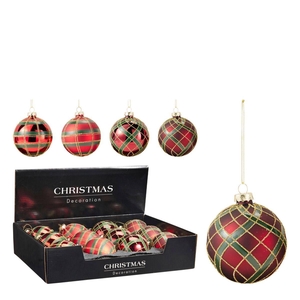 Kerstbal Bal 80mm Highland ass.