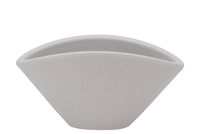 Vinci Matt Grey Bowl Oval 24x17x12cm