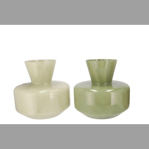 Beau Summer Green Mix Cone Neck Sphere Vase Ass 21x20cm