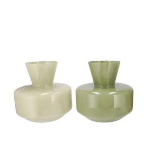 Beau Summer Green Mix Cone Neck Sphere Vase Ass 21x20cm