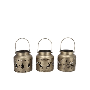 Kaya Gold Lantern X-mas Metal Ass 12x13cm