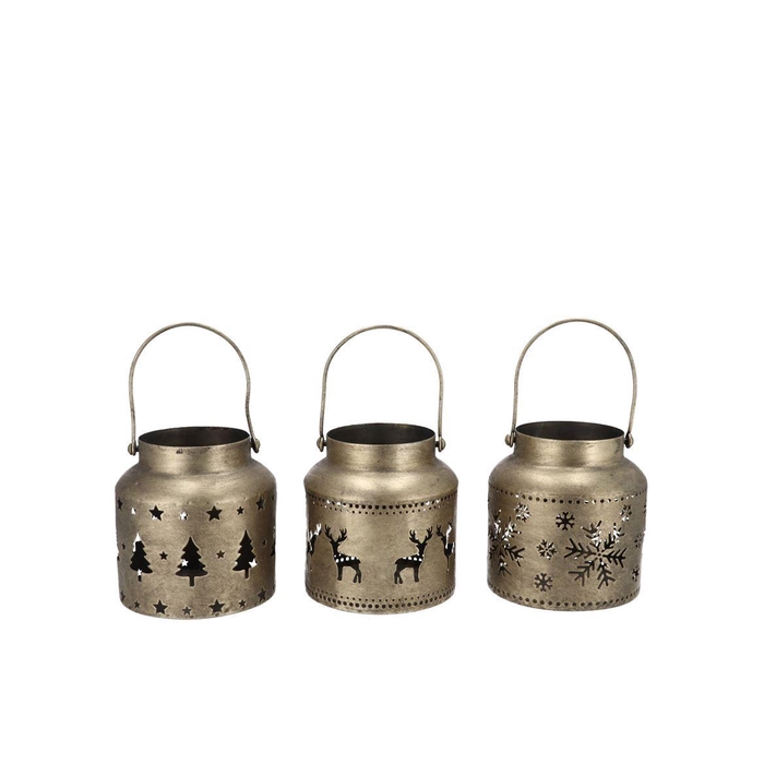 <h4>Kaya Gold Lantern X-mas Metal Ass 12x13cm</h4>
