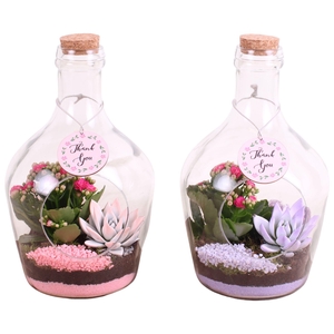 Mothersday Arr. Indoor Glass Vase with Hole Ø18cm 2PP