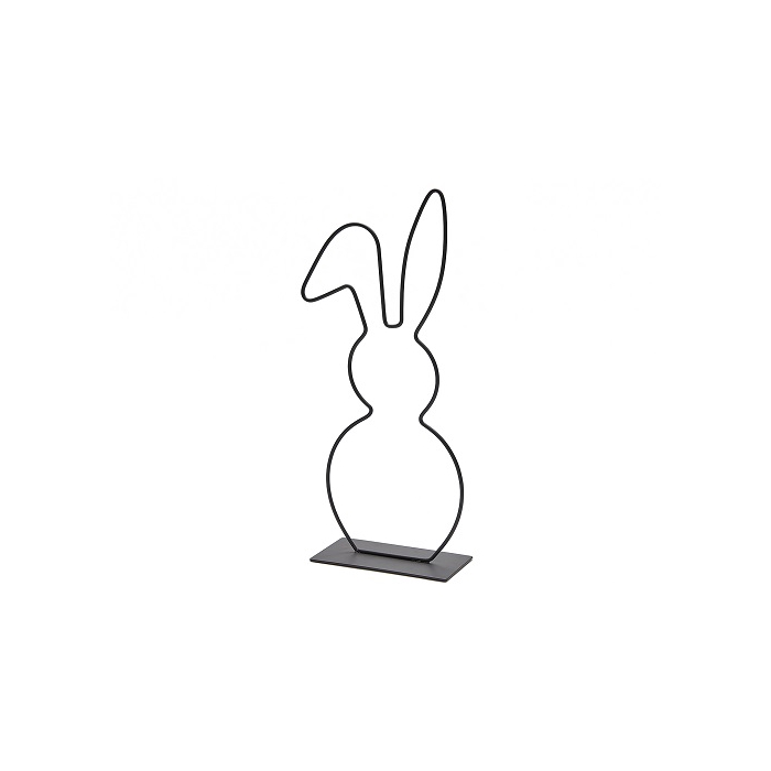 <h4>METAL BUNNY ON BASE 29CM BLACK</h4>