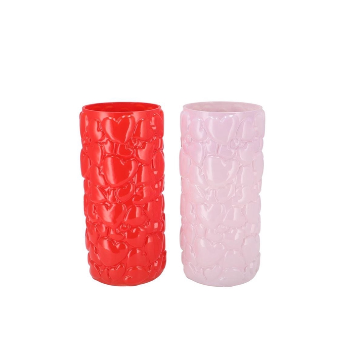 <h4>Kikki Red Pink Vase Heart 11x22cm</h4>