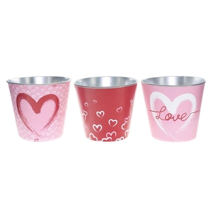 Zinken pot Ti Amo D.10H9cm 3ass.