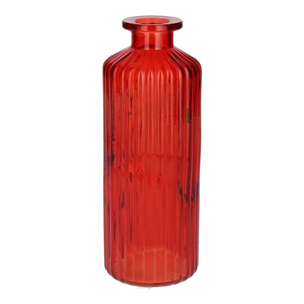 <h4>Bottle Caro lines d4.5\\7.5xh20 cherry red transparent</h4>