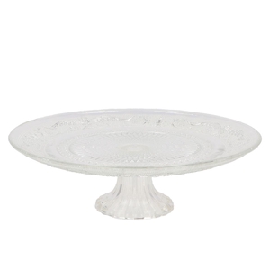 Dayah Transparent Glass Plate On Foot 25x9cm