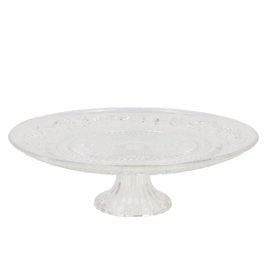 Dayah Transparent Glass Plate On Foot 25x9cm