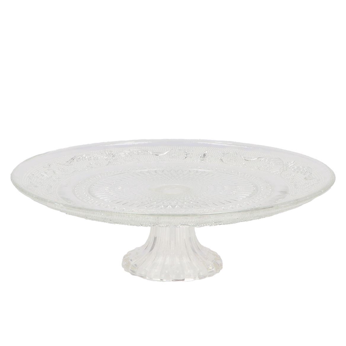 <h4>Dayah Transparent Glass Plate On Foot 25x9cm</h4>