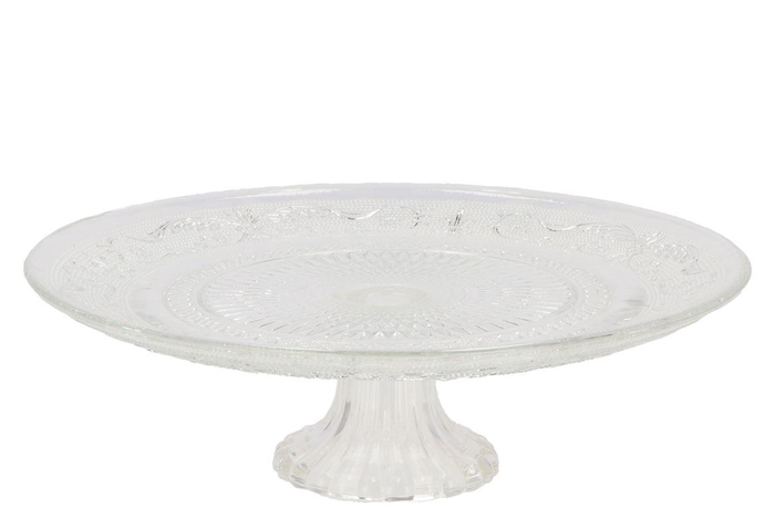 Dayah Transparent Glass Plate On Foot 25x9cm