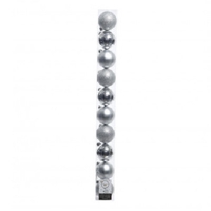 Kerstbal Bal kunststof  60mm x10 ass
