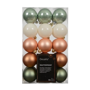 Christmas bauble Ball plastic  60mm x30 ass.