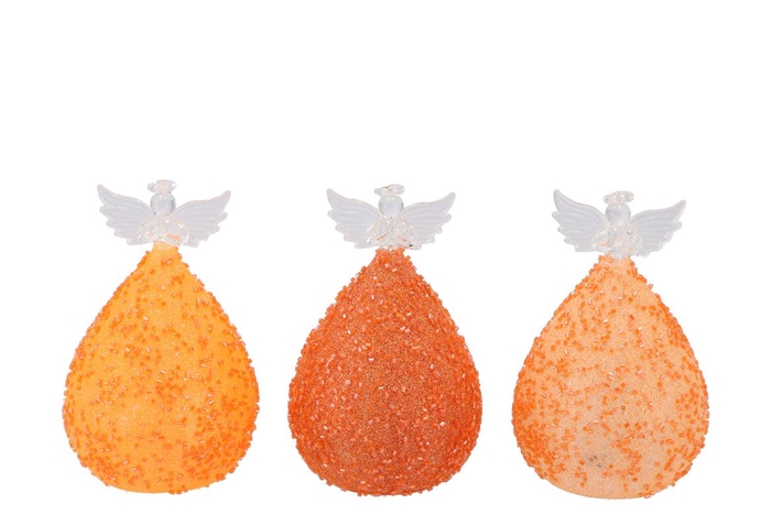 <h4>Sparkly Orange Led Angel Glass Ass 7x12cm</h4>