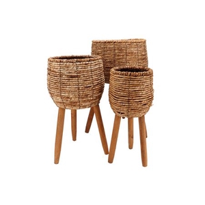 Loftier Natural Basket On Feet Set 3 18x44/24x52/3