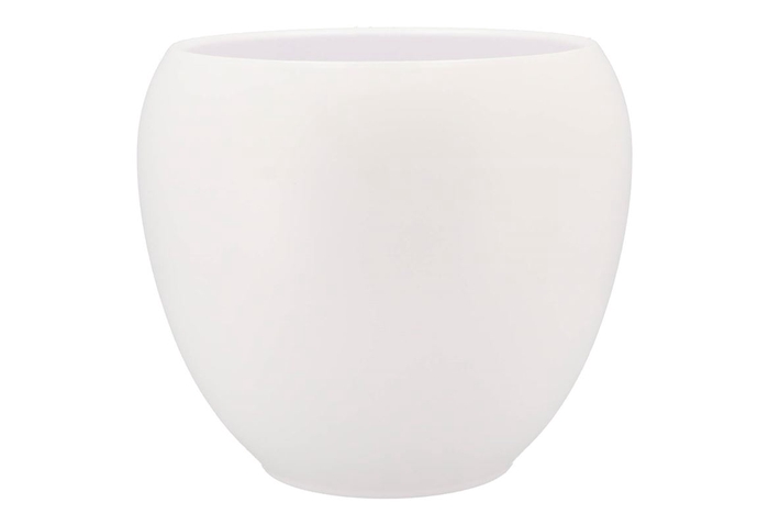 <h4>Vinci Matt White Flower Pot 28x24cm</h4>