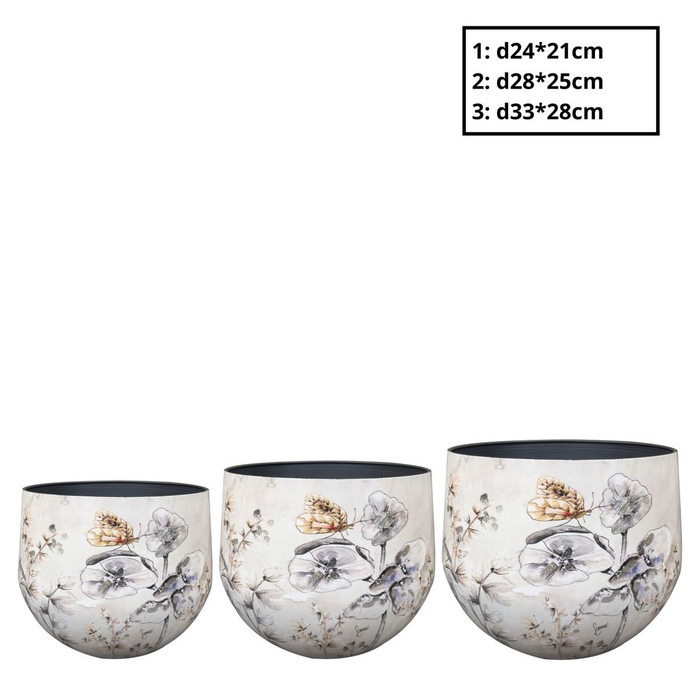 <h4>Metaal Moonlight pot S/3 d33*28cm</h4>