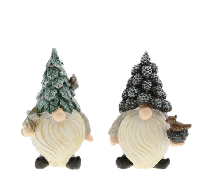 Kerst Deco gnoom 9*6*13.5cm ass.