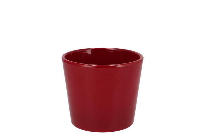 <h4>Ceramic Wine Red Shiny Pot 11cm</h4>