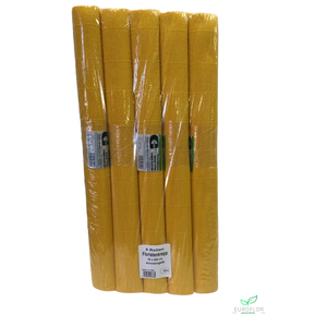 FLORISTENCREPE 50CM*2,5M ZONNEGEEL 5 ROLLEN