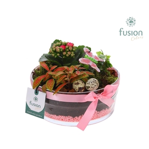 Glazen cilinder schaal met Pasen Arrangement