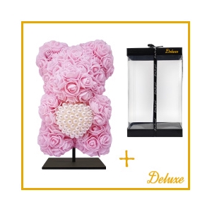 arr3 Deco beer 25cm - Licht roze diamant hart