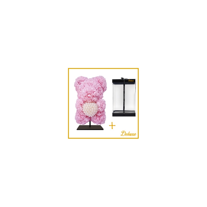 <h4>Arr6 Deco Beer 25cm - Licht Roze Diamant Hart</h4>