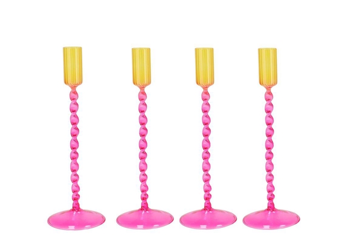 <h4>Jules Dutch Pink Candle Holder Ass 9x20cm</h4>