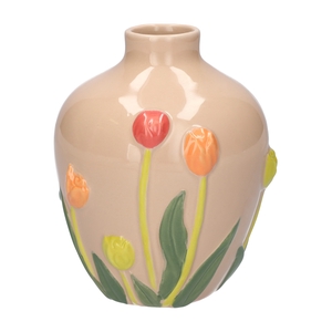 DF03-666850700 - Vase Flory d4/12.5xh14.5 taupe