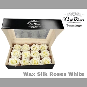 WAX SILK ROSES WHITE