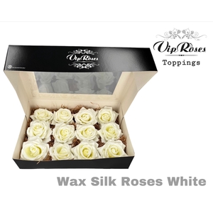 Wax Silk Roses White