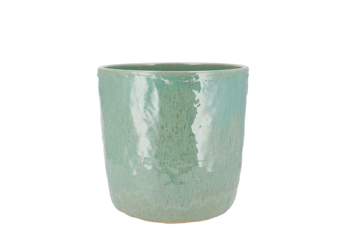 Iron Stone Aqua Green Pot 12x12x11cm