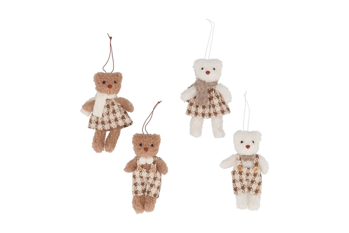 <h4>Loulou Scottish Brown Hanger Bear Check Ass 4x8x14cm</h4>