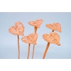 Lata Heart 8cm on stem Hat type Covered Orange