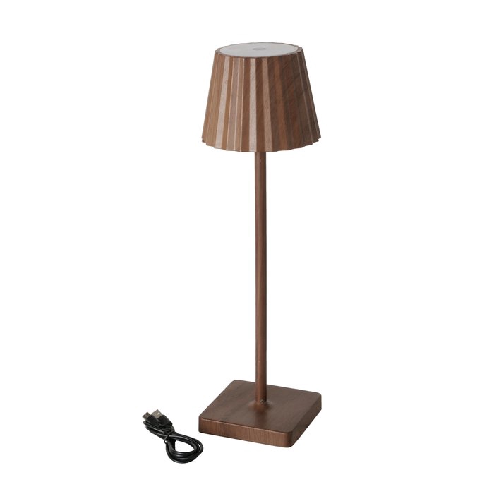<h4>Table lamp Leander, Dimmable, H 38,5 cm, D 11 cm, brown, 4066076442836, 2052862</h4>