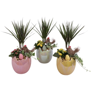 Easter Arr. Indoor Ceramic Egg Pearl Glazed Ø18cm 3PP