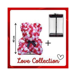 Arr6 Deco Beer 40cm - Rood Pink Wit