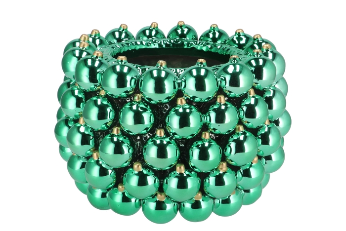 Christmasball Green Pot 29x29x20cm Nm